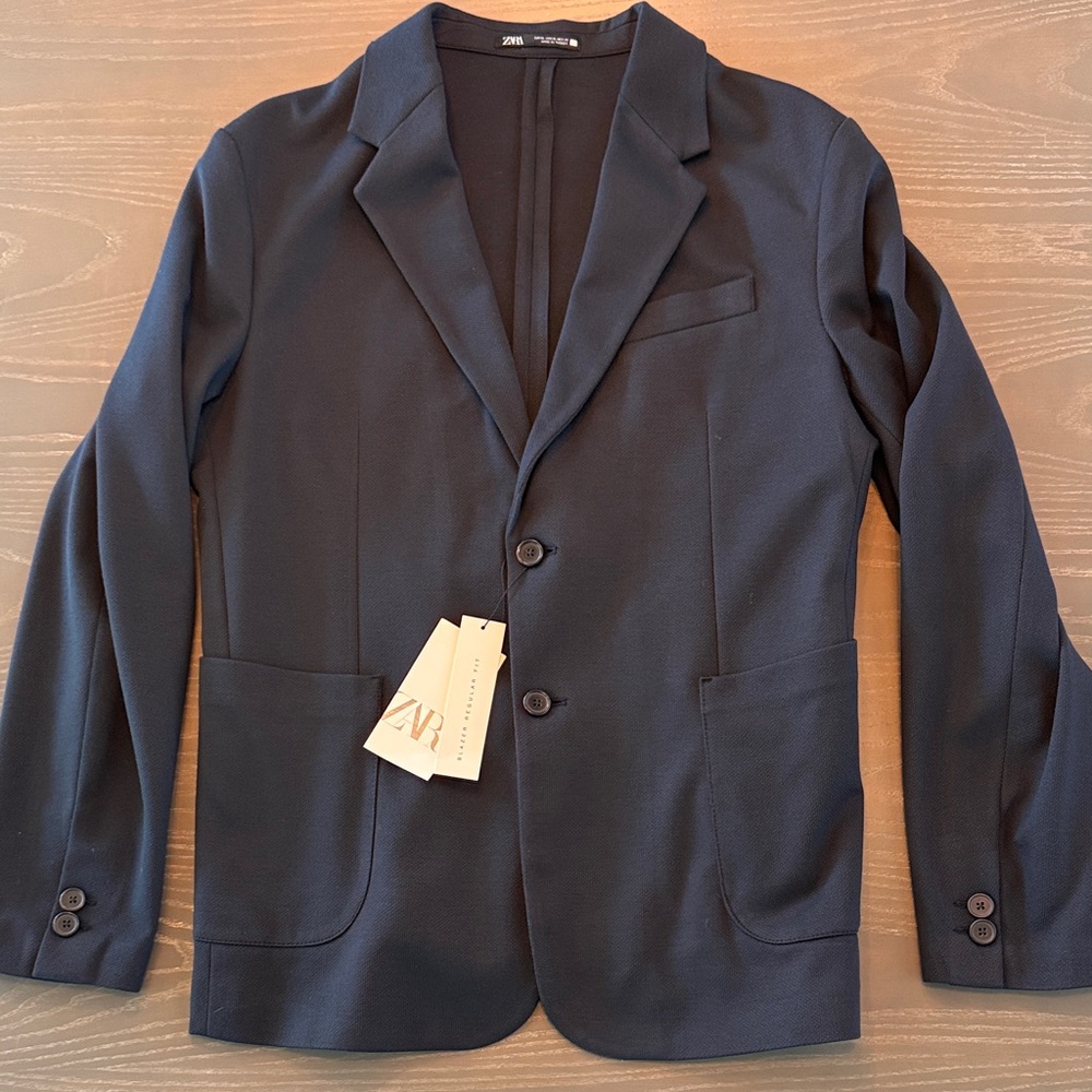 Zara Men's Dark Blue Blazer